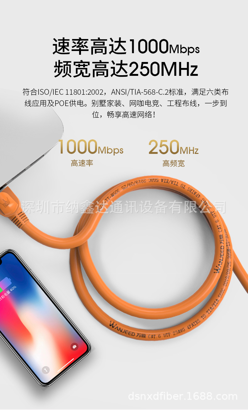 cat6千兆非屏蔽网线