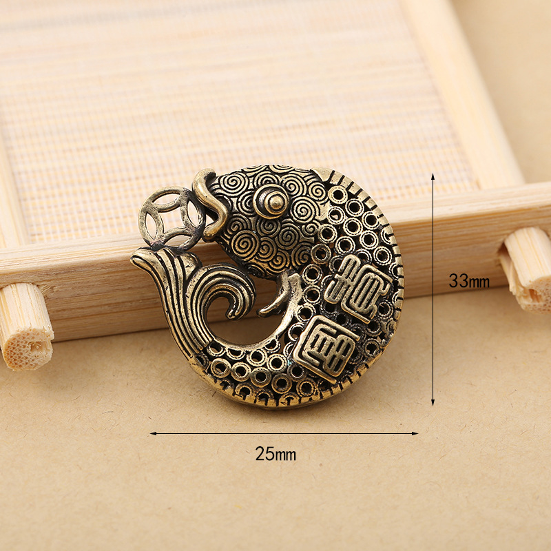 新款金鱼锦鲤黄铜配件创意汽车钥匙扣挂件本命锁年年有余挂件批发