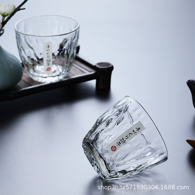 锤纹玻璃杯耐热日式威士忌酒杯日式ins风简约玻璃杯子夏天喝水杯