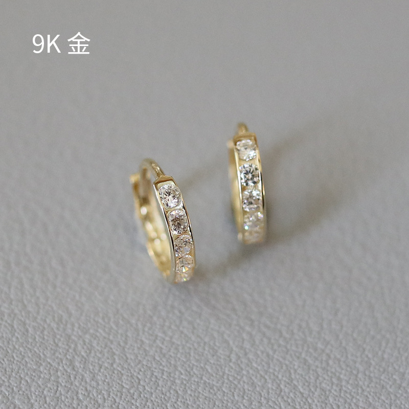 9K金 5颗排钻耳扣