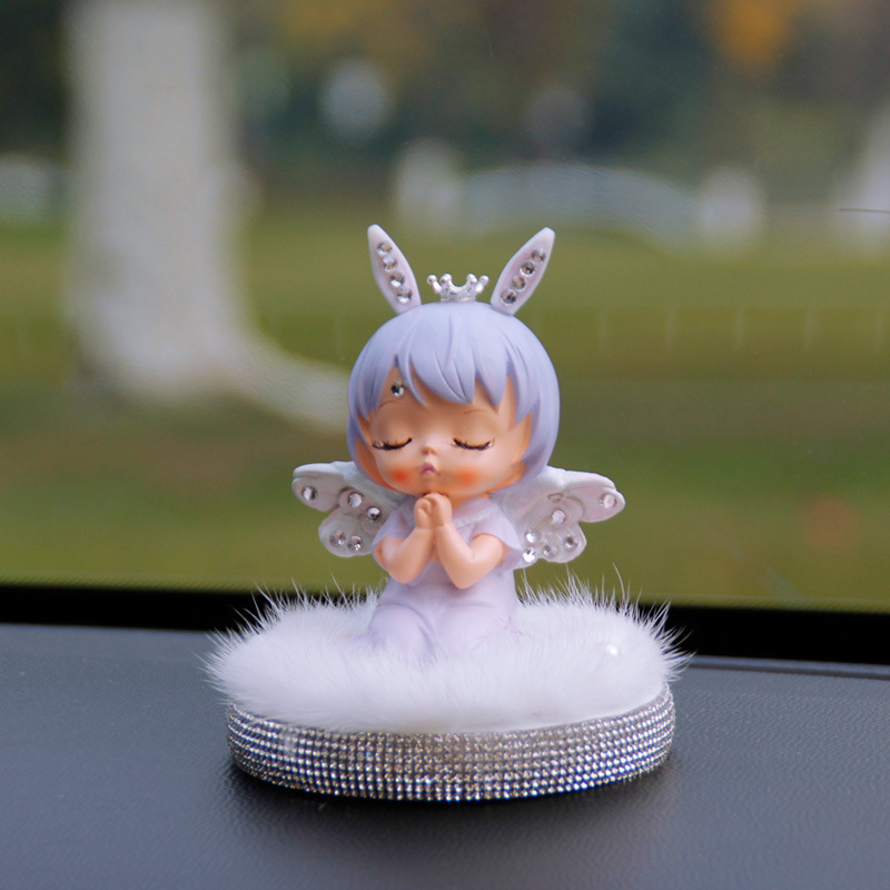 水貂毛镶钻安妮天使宝贝汽车家居摆件女生可爱俏皮车内装饰用品
