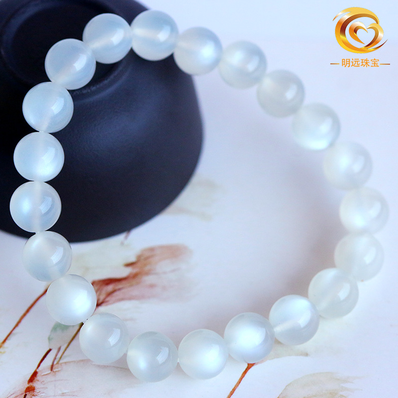 Round Bead White Moonstone Bracelet