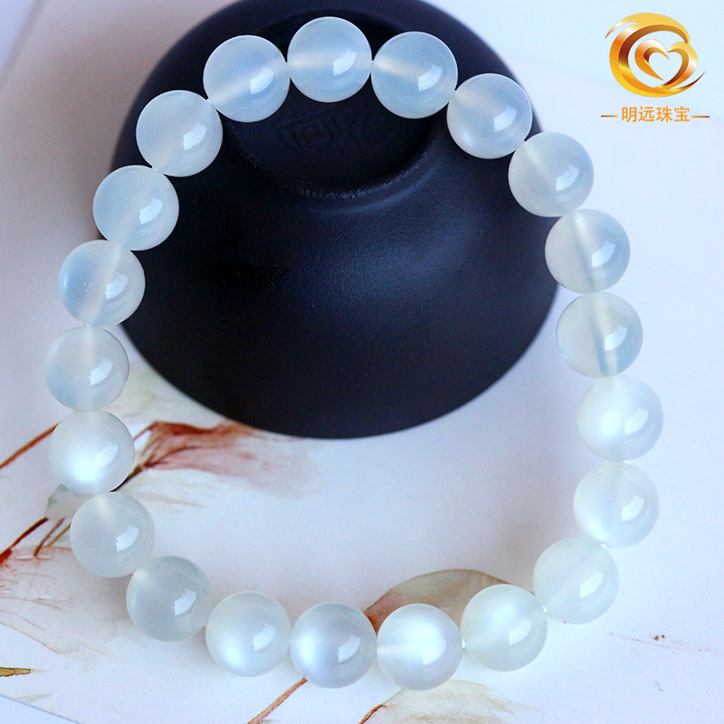 Round Bead White Moonstone Bracelet