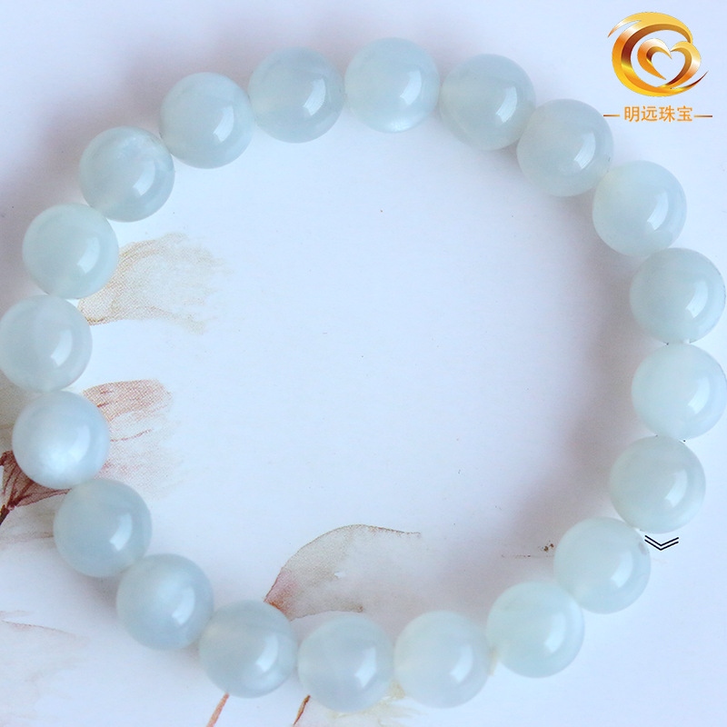 Round Bead White Moonstone Bracelet