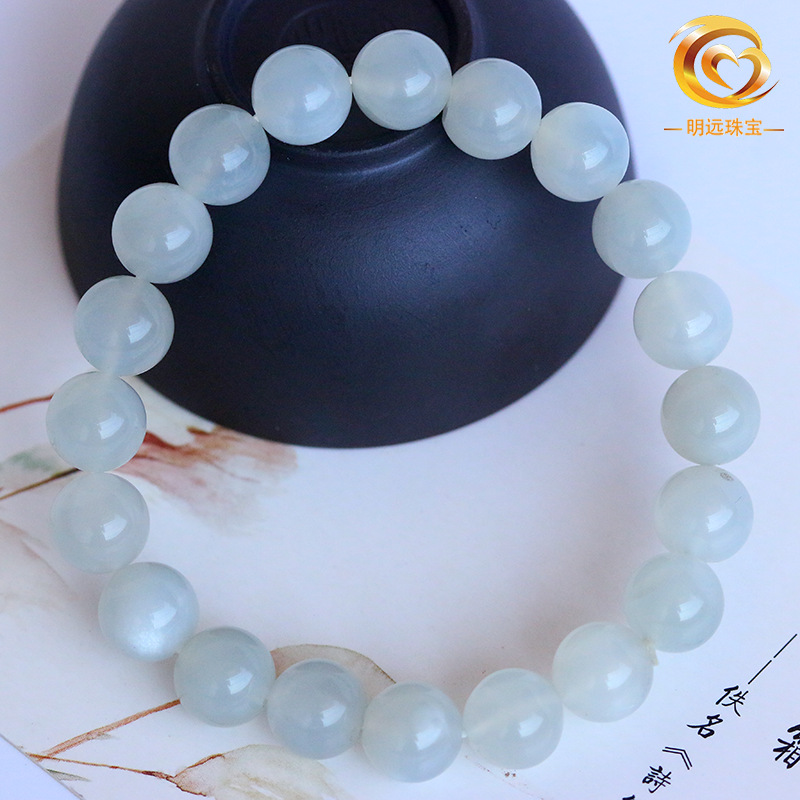 Round Bead White Moonstone Bracelet