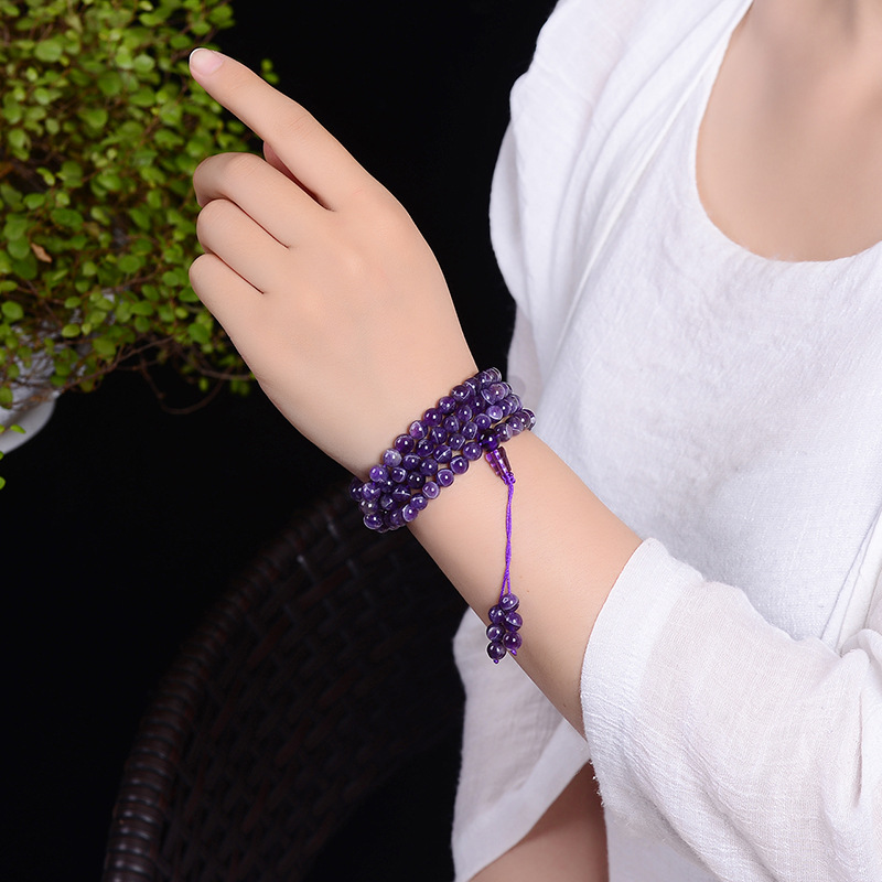 Sacred Pulse — Amethyst Mala Prayer Bracelet