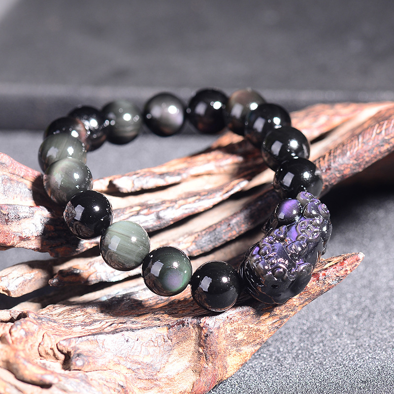 Single-Strand Obsidian Bracelet