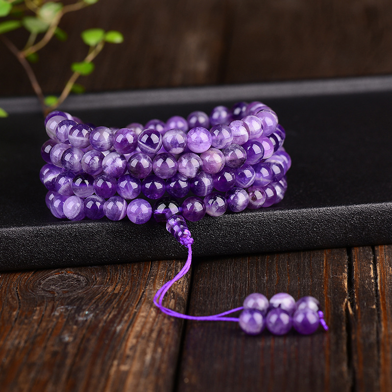Sacred Pulse — Amethyst Mala Prayer Bracelet