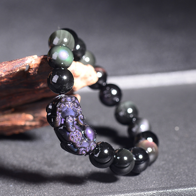 Single-Strand Obsidian Bracelet