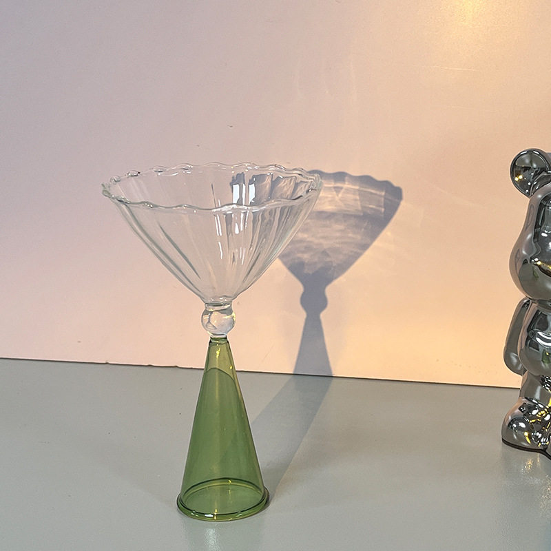 渐变玻璃杯香槟红酒高脚杯酒吧用品氛围感网红创意高颜值鸡尾酒杯