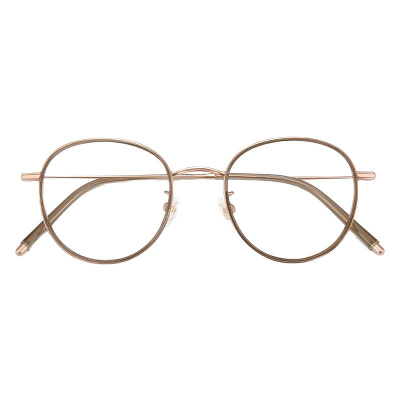 复古圆形眼镜框冷茶色高度数近视眼镜防蓝光女123638超轻小框镜架