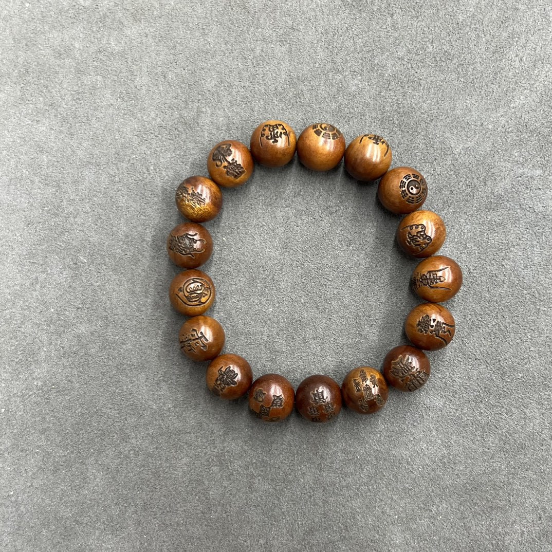 Thunderstruck Jujube Wood Bracelet Sutra Mala | Natural Evil Warding Talisman, Spiritual Practice Tool