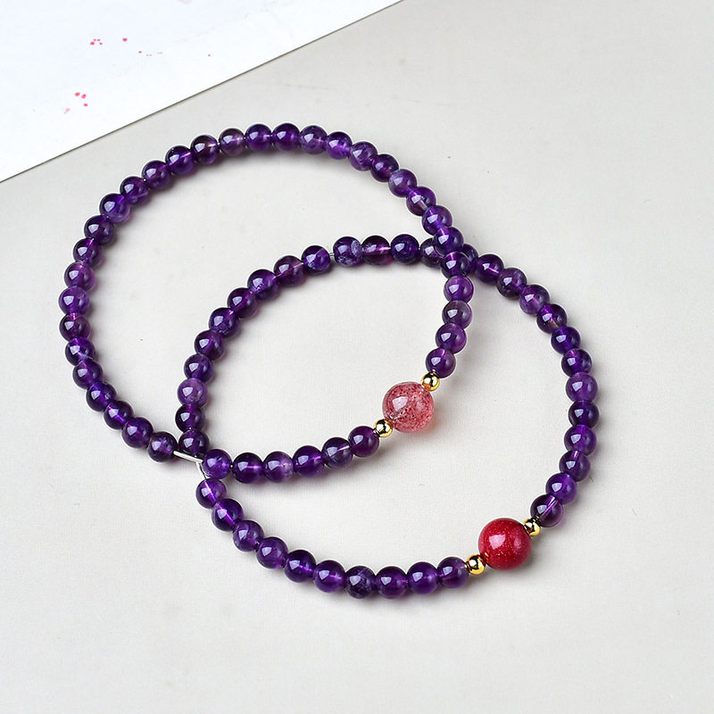 Lavender Whisper — Amethyst & Rose Quartz Crystal Bracelet