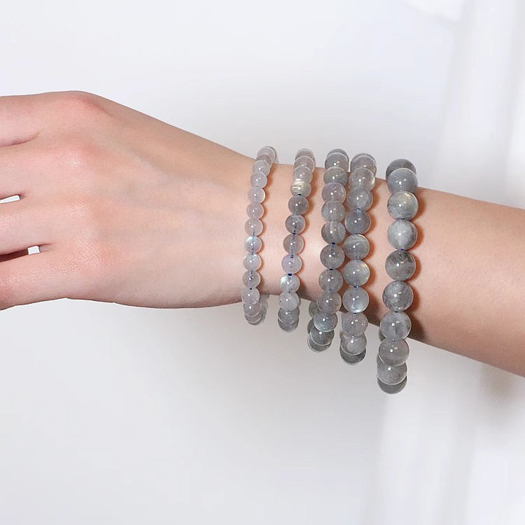 Ice-Grade Gray Moonstone Bracelet