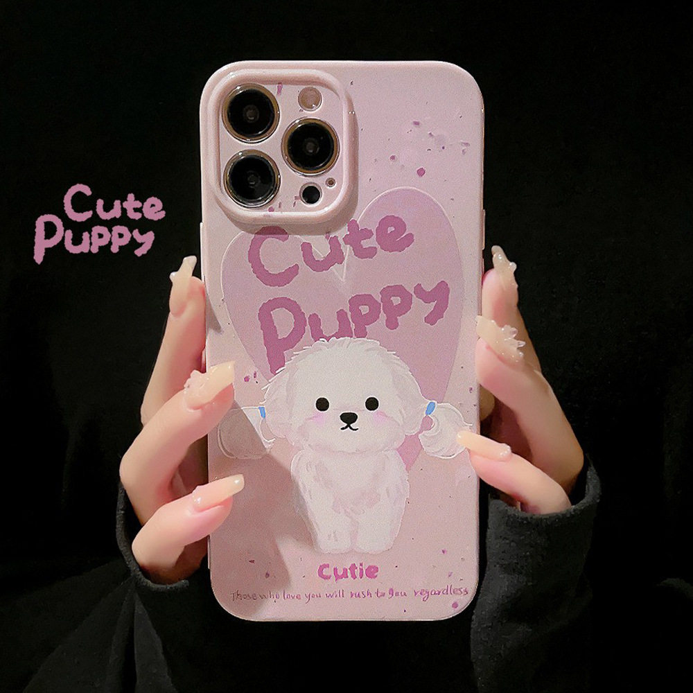 涂鸦油画小狗iphone16苹果手机壳17ProMax软壳13套14适用12全包11