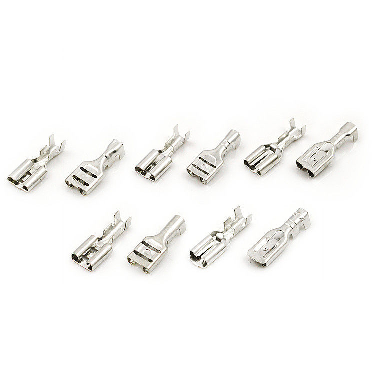 冷压接线2.8开关端子6.3mm插簧5.2接片3.8对接头4.8自带锁连接器