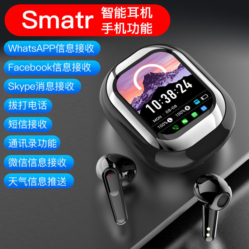 2025跨境新款SE滑盖彩屏Ai蓝牙耳机超长续航无线TWS高清降噪音质