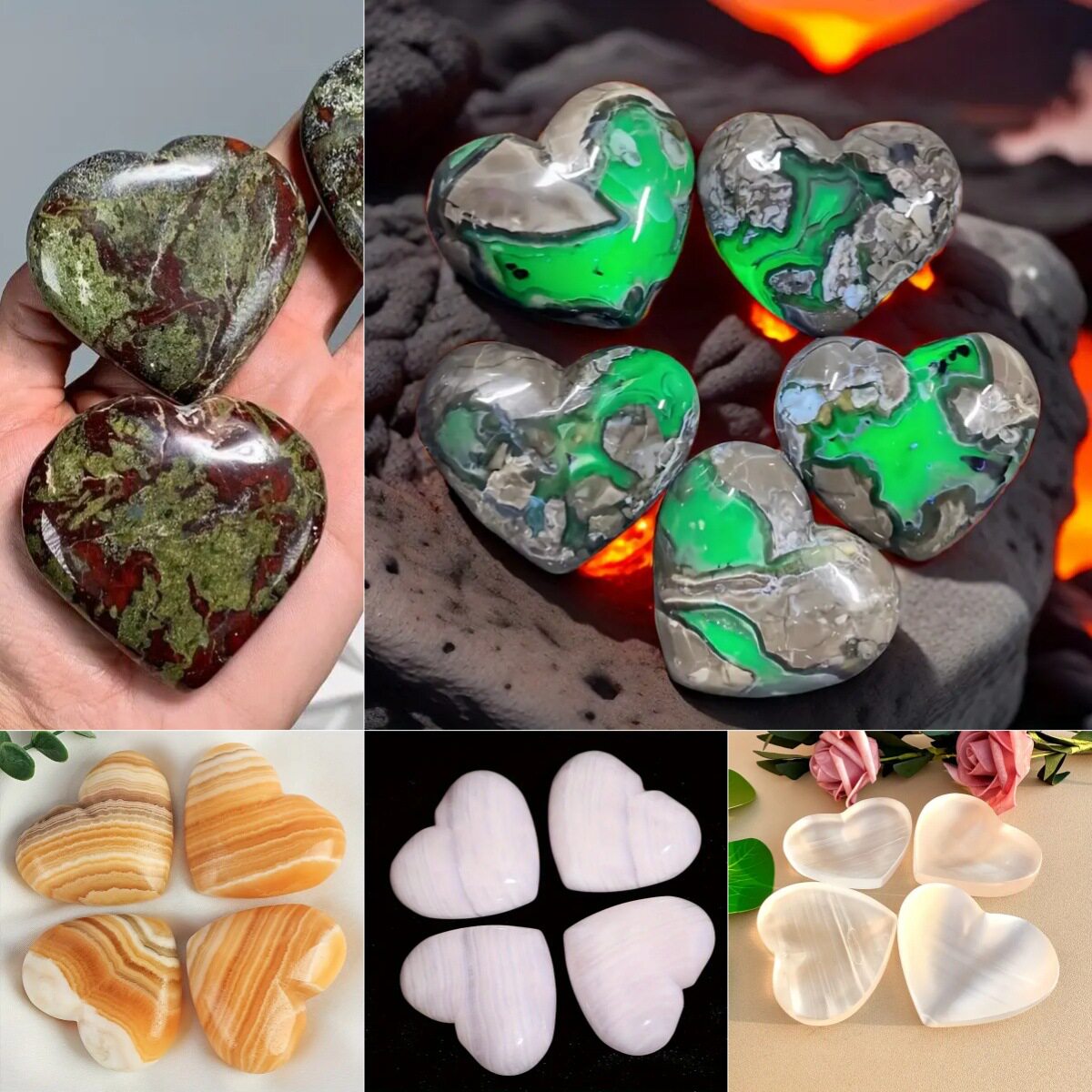 Heart of Gaia — Natural Crystal Heart Palm Stone