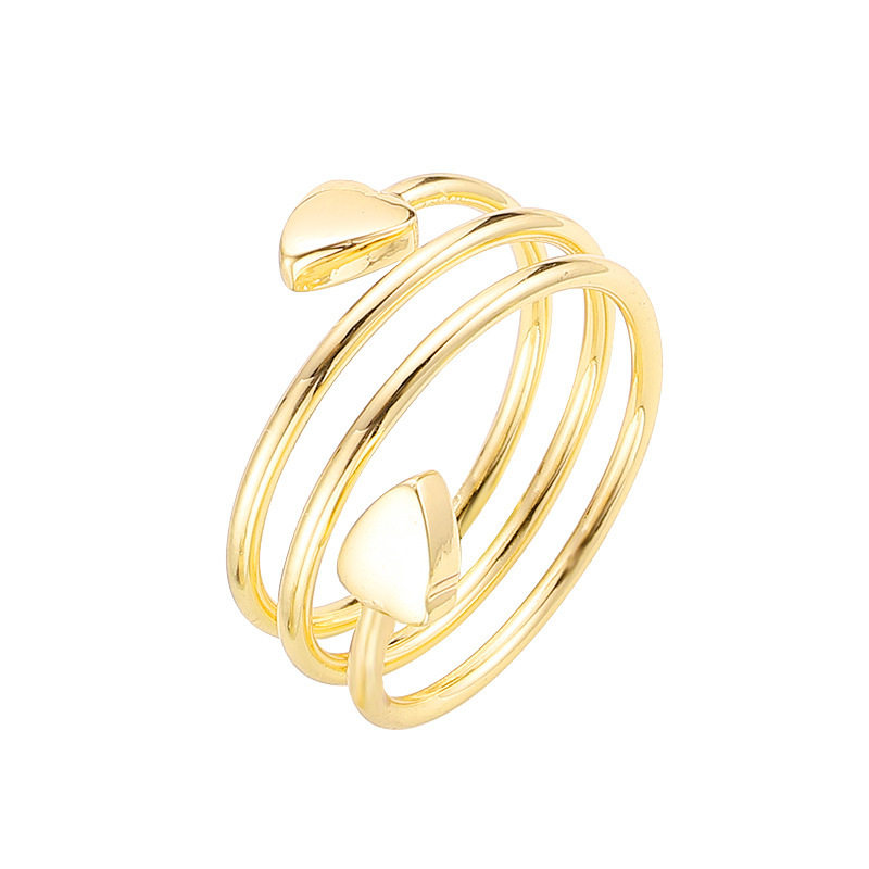 亚马逊新品时尚轻奢红铜螺纹指环磁石磁疗戒指欧美情侣戒指批发