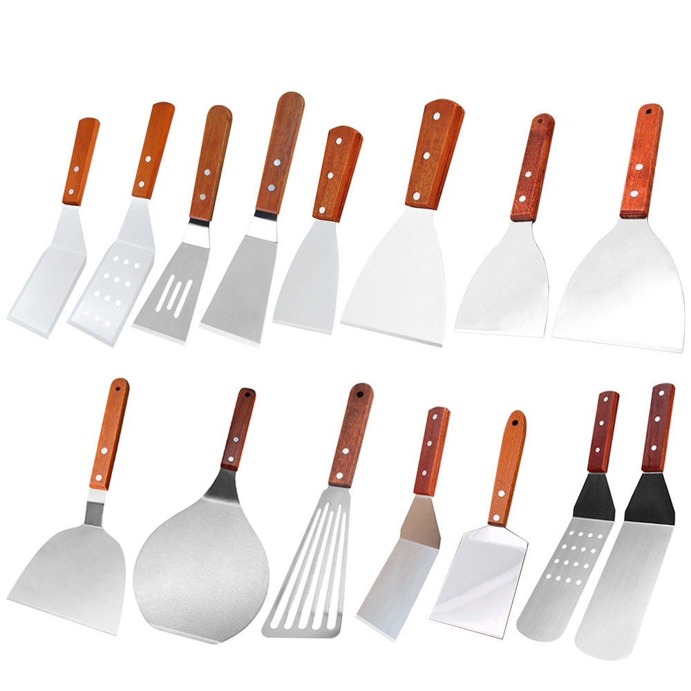 厨具铲子煎铲不锈钢铲子铁板烧铲料理铲牛排烧烤工具套装工厂现货