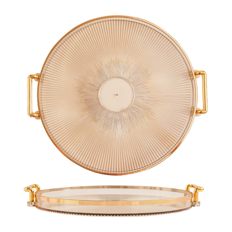 跨境高档果盘家用客厅茶几水果瓜子塑料托盘高级感零食盘摆放盘子