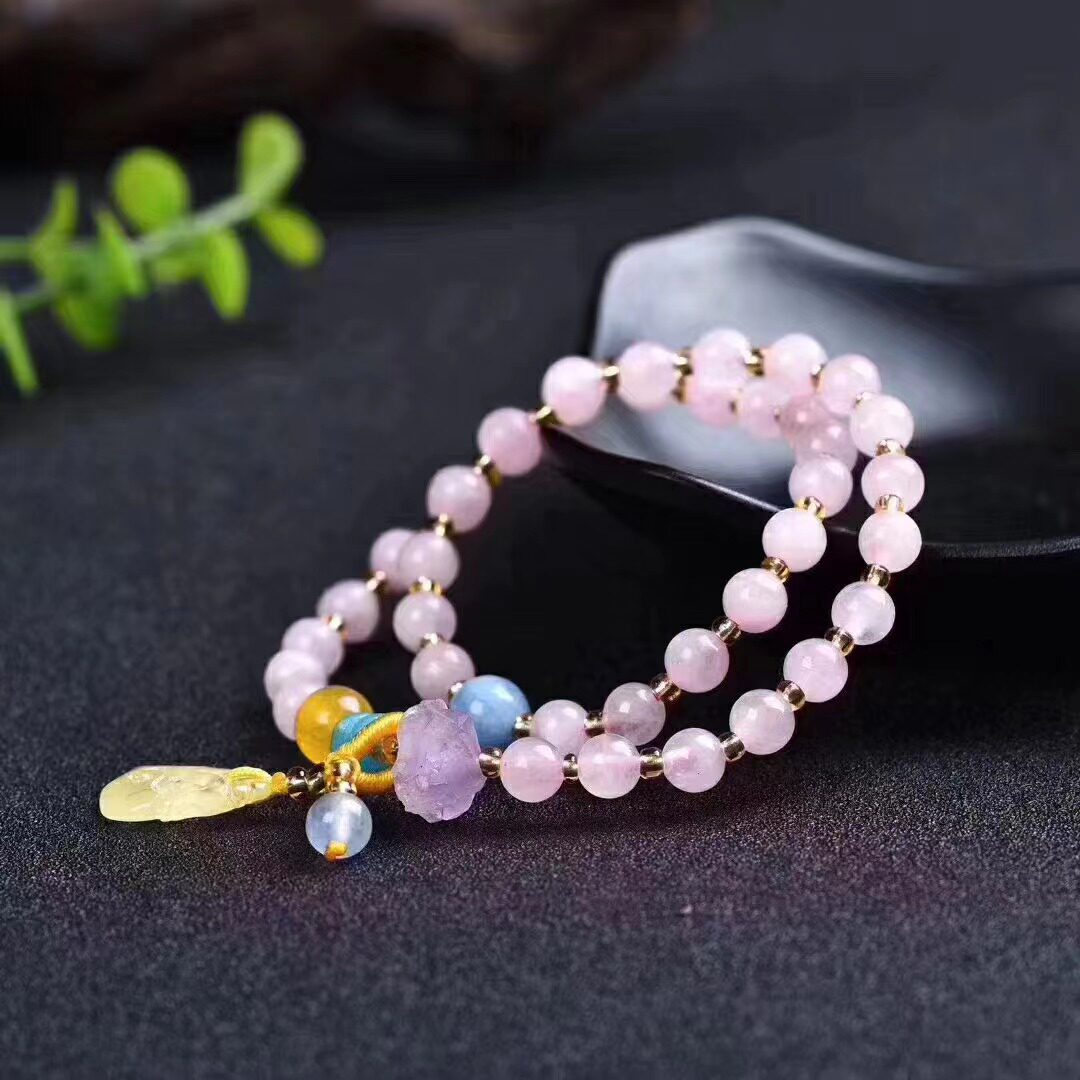 Nature's Art — Raw Rose Quartz Bracelet