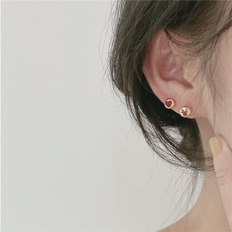 9K gold Christmas Series Heart, Snowflake, deer, star, screw and ear stud