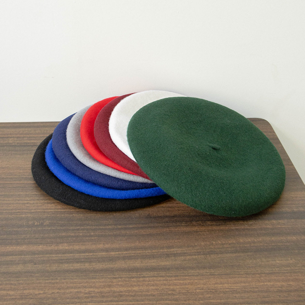 秋冬新款时尚休闲加大码直径32cm羊毛呢贝雷帽画家帽保暖云朵帽子