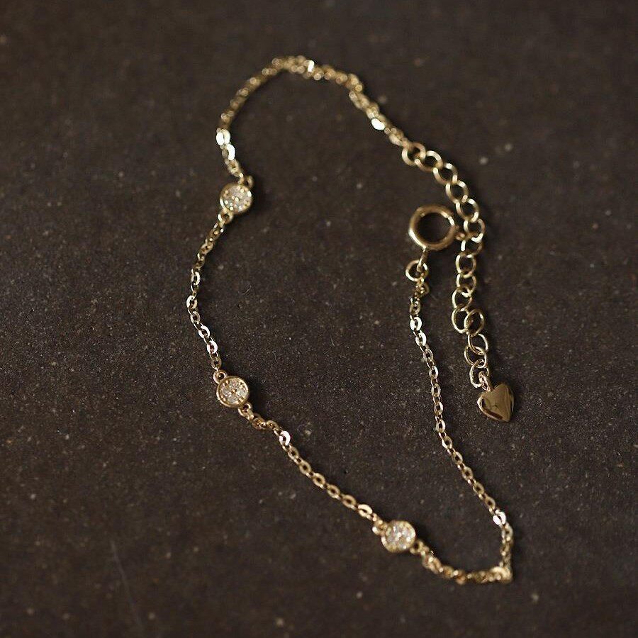 14K gold Three small round bracelets