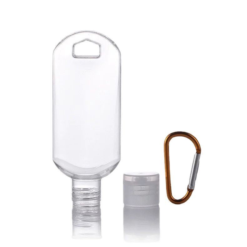 现货批发30ml50ml60ml挂勾瓶喷雾酒精凝胶免洗洗手液塑料瓶登山扣