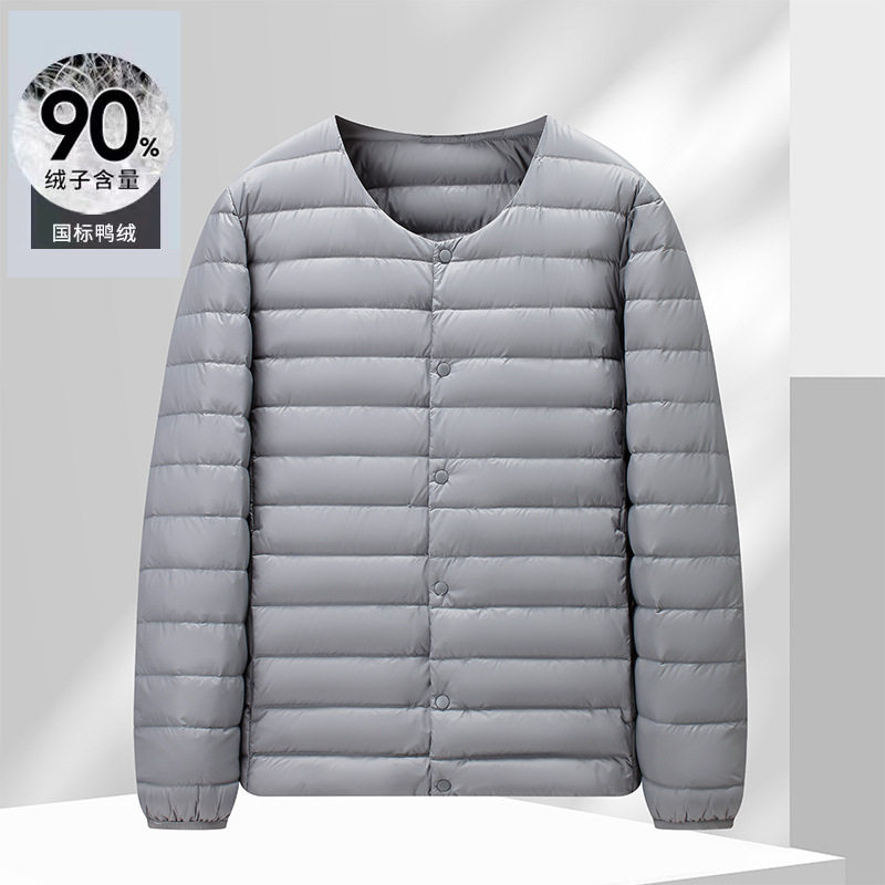 新国标90绒羽绒服男冬季轻薄圆领百搭内胆帅气羽绒外套轻薄保暖