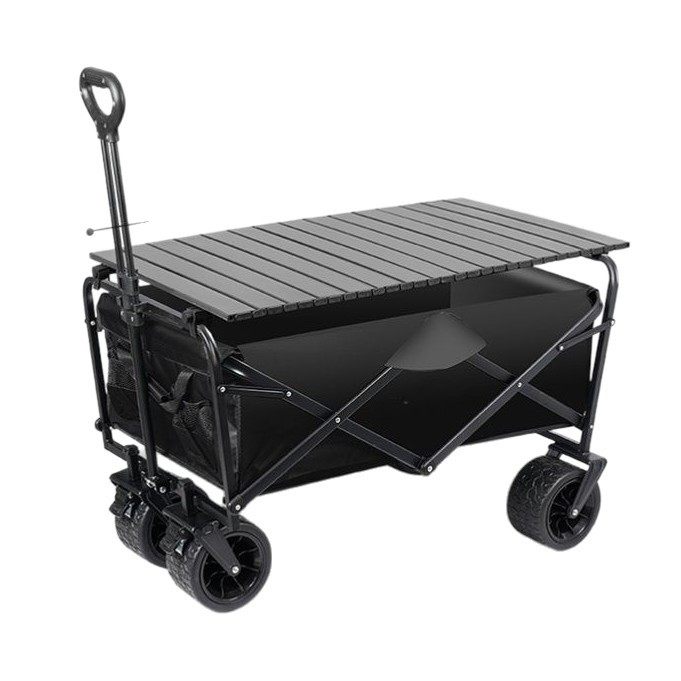 批发户外折叠营地车升降摆摊桌露营车便携式郊游野营摆摊车