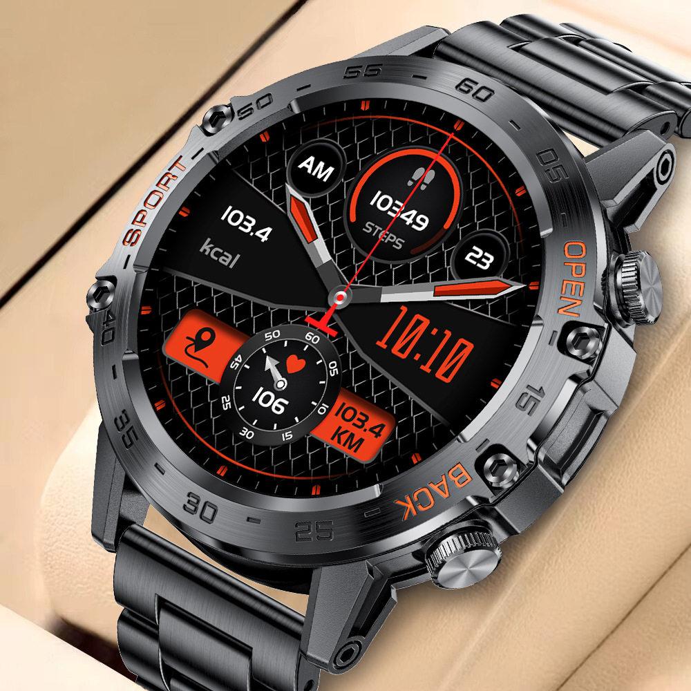 K52跨境爆款批发 户外运动智能手表男防水多功能血压血氧监测大屏