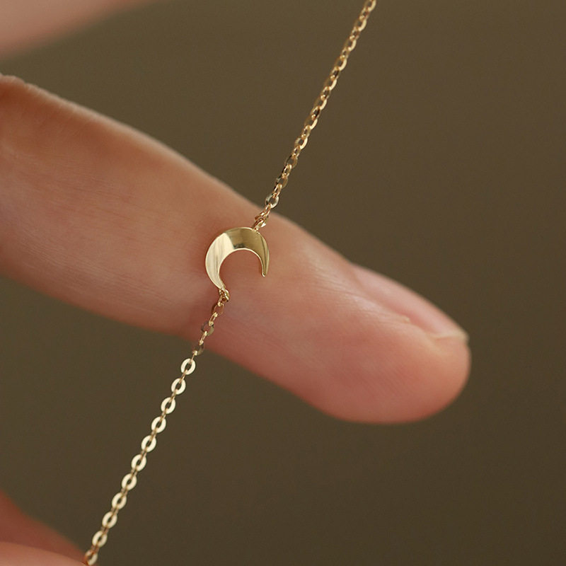 14K gold moon bracelet