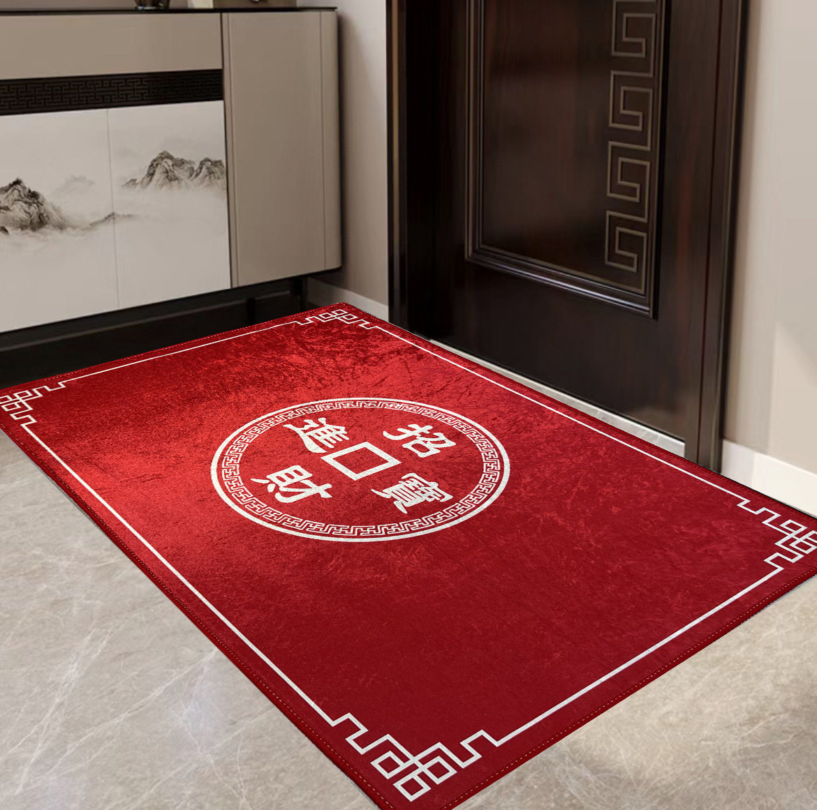 五行地垫福字入户门垫金色招财进宝家用门口脚垫玄关客厅风水地毯