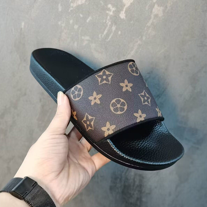 2025东南亚跨境欧美夏季拖鞋男士男女老花一件代发一字外穿凉拖