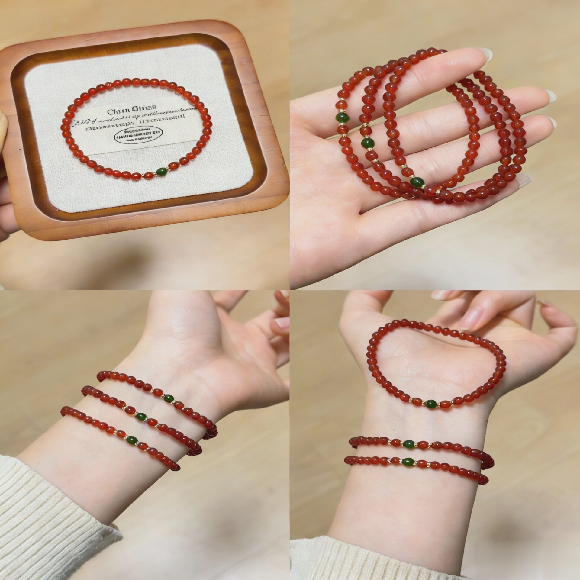 Round Bead Agate Bracelet
