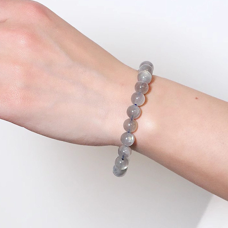 Ice-Grade Gray Moonstone Bracelet