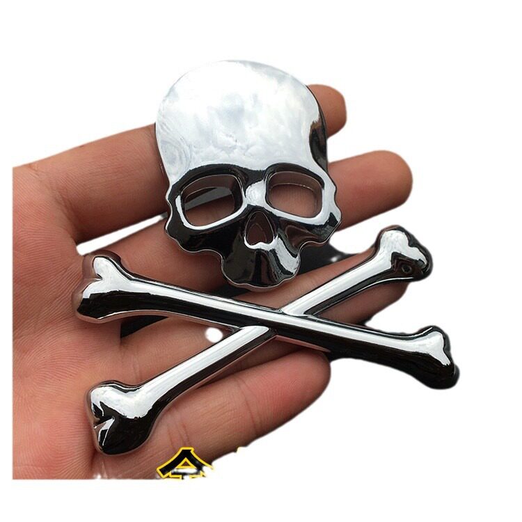 汽车3D个性金属骷髅头车标万圣哈雷骷髅车贴尾标侧标机头标车身贴