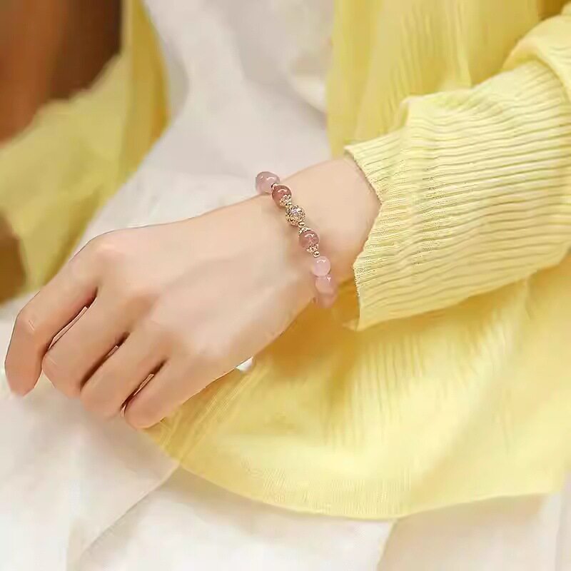 Designer Minimalist Rose Quartz Bracelet