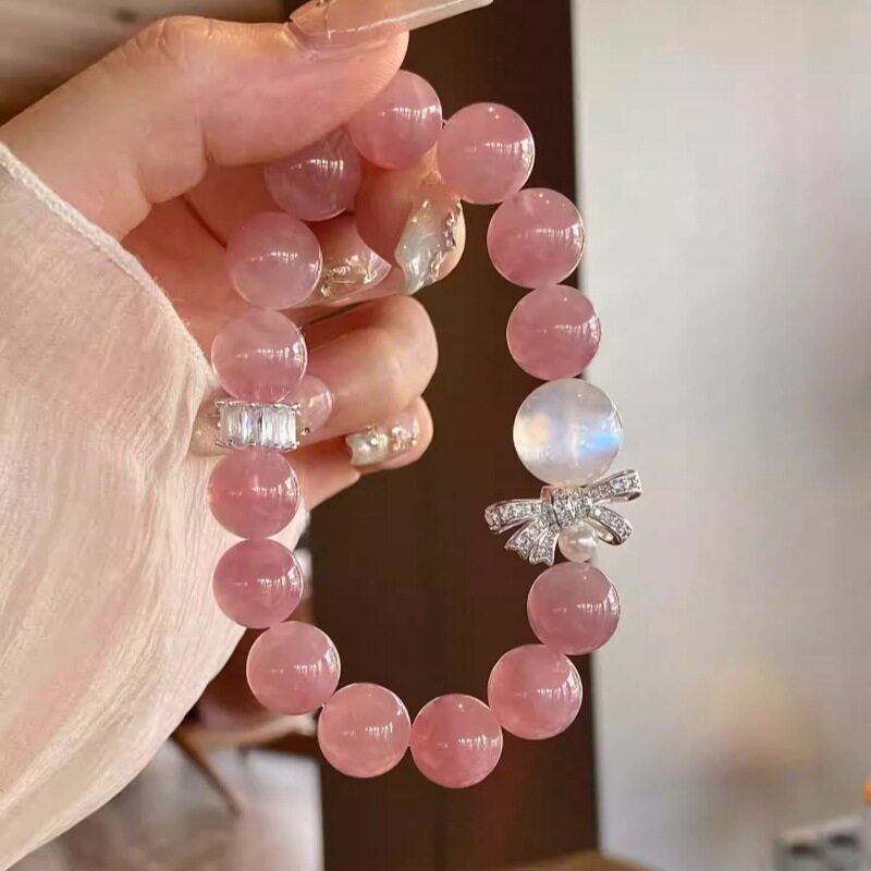 Rose Quartz Amethyst Tower Crystal Bracelet