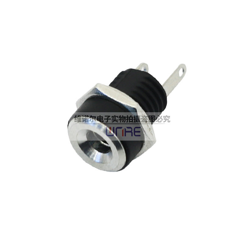 电源DC-022B金属连接器圆形防水螺纹5521 5525充电直流插座母座