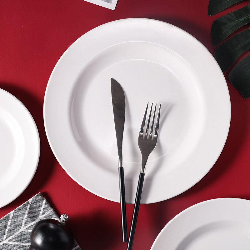 密胺盘子塑料餐具商用仿瓷碟子火锅餐饮早餐餐具套装可印广告logo