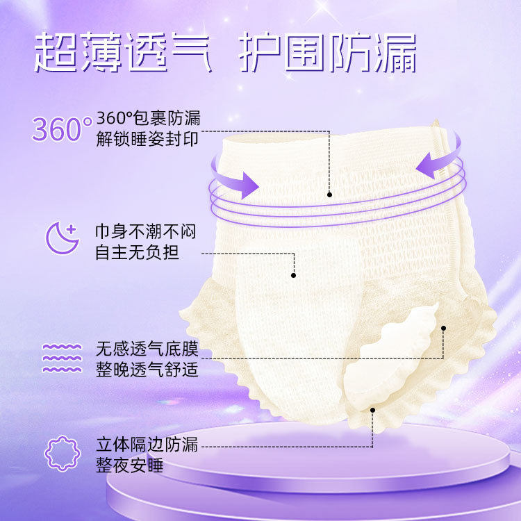 海氏海诺安睡裤安全裤夜用裤姨妈裤安心裤女经期卫生巾防漏姨妈巾