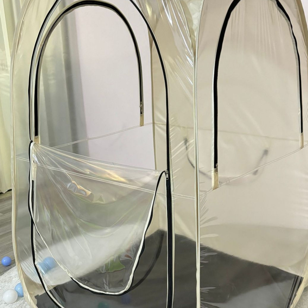 户外钓鱼帐篷批发跨境防蚊虫单人露营免安装便携折叠PVC透明帐篷