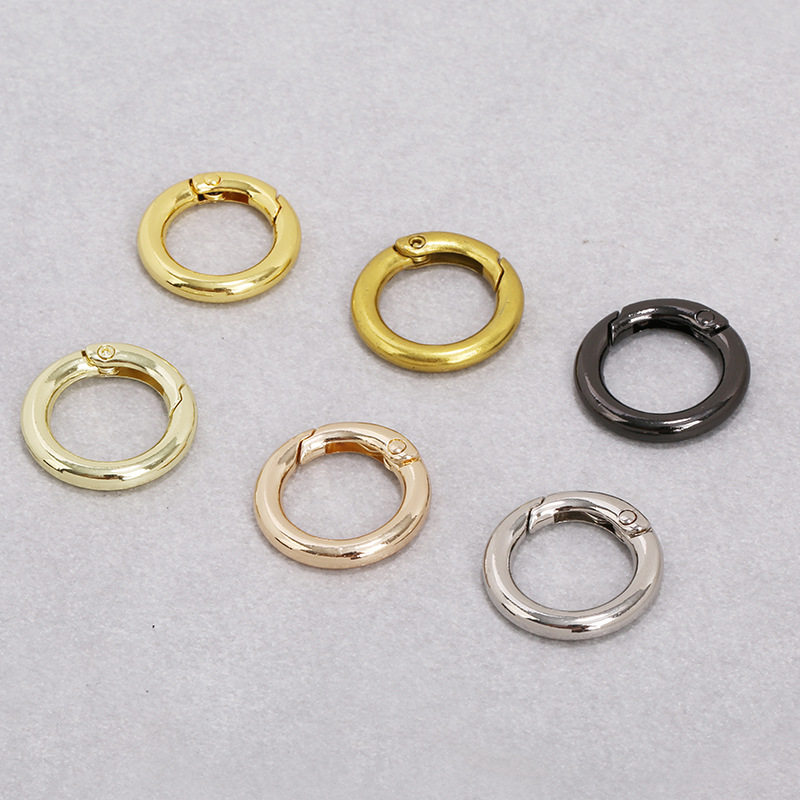 现货批发箱包服装服饰五金配件DIY锌合金弹簧圈开口圆环钥匙圈