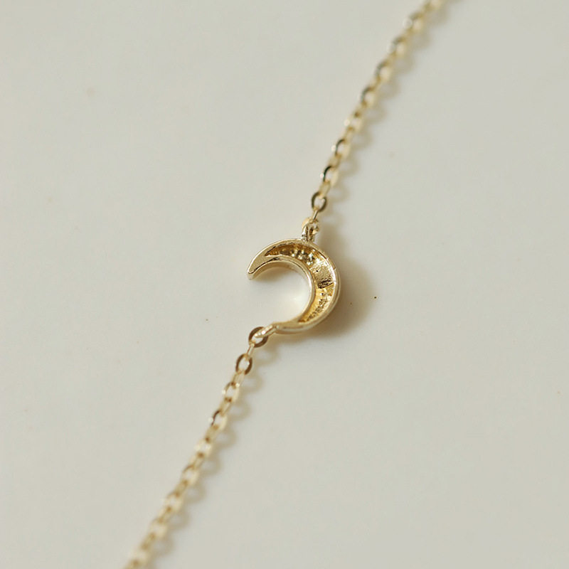 14K gold moon bracelet