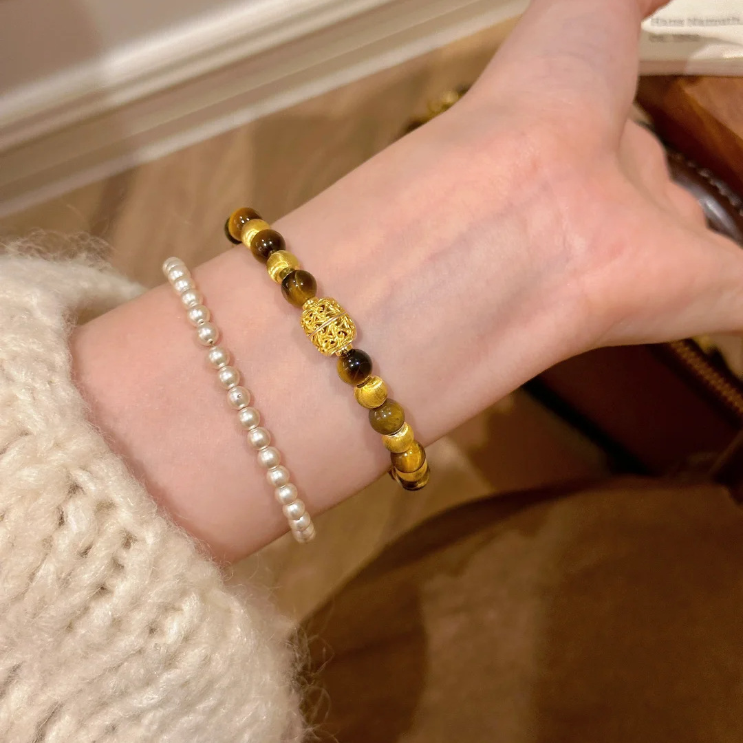 Natural Tiger's Eye Cat's Eye Bracelet, Wealth Attracting and Luck Changing Talisman, Unisex Energy Crystal Bracelet.