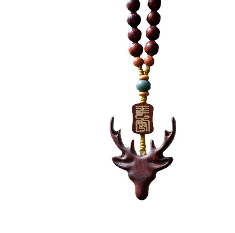 一路平安汽车挂件后视镜车挂男女车内吊饰平安檀木汽车内饰用品