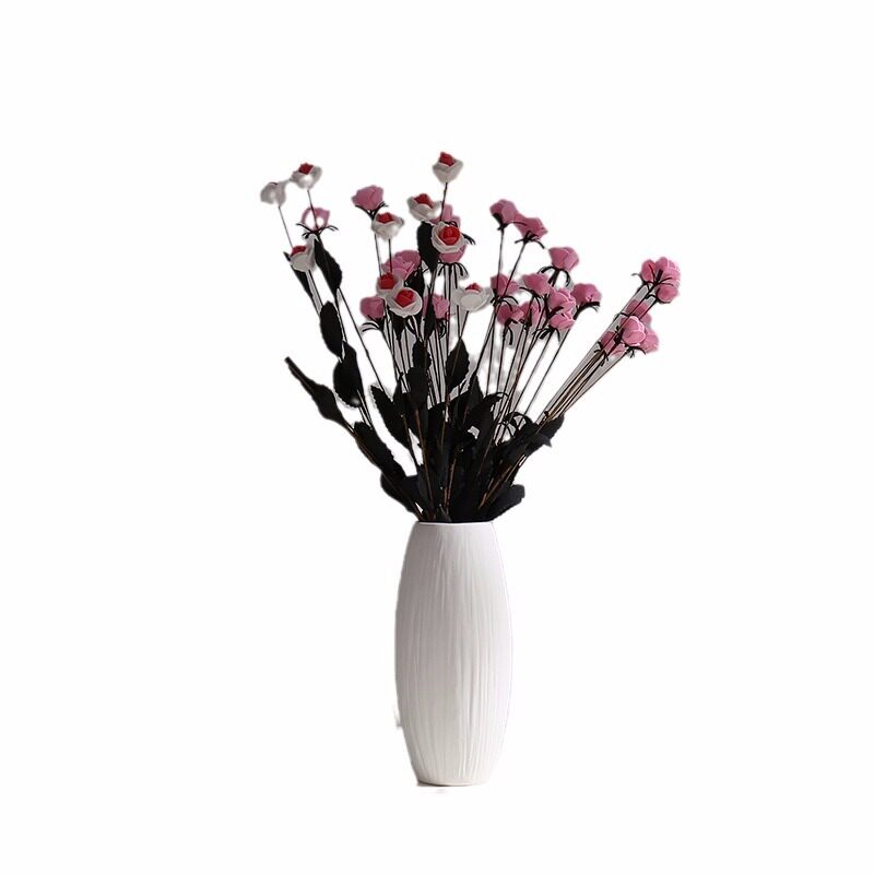 现代陶瓷花瓶小清新干花满天星简约水培客厅卧室餐桌摆件家居装饰